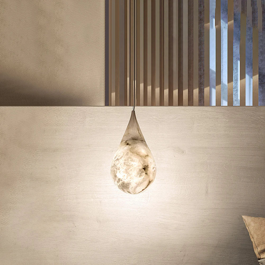 Alabaster White Raindrop Pendant Light - Nuvé