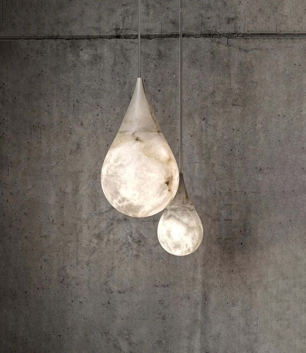 Alabaster White Raindrop Pendant Light - Nuvé