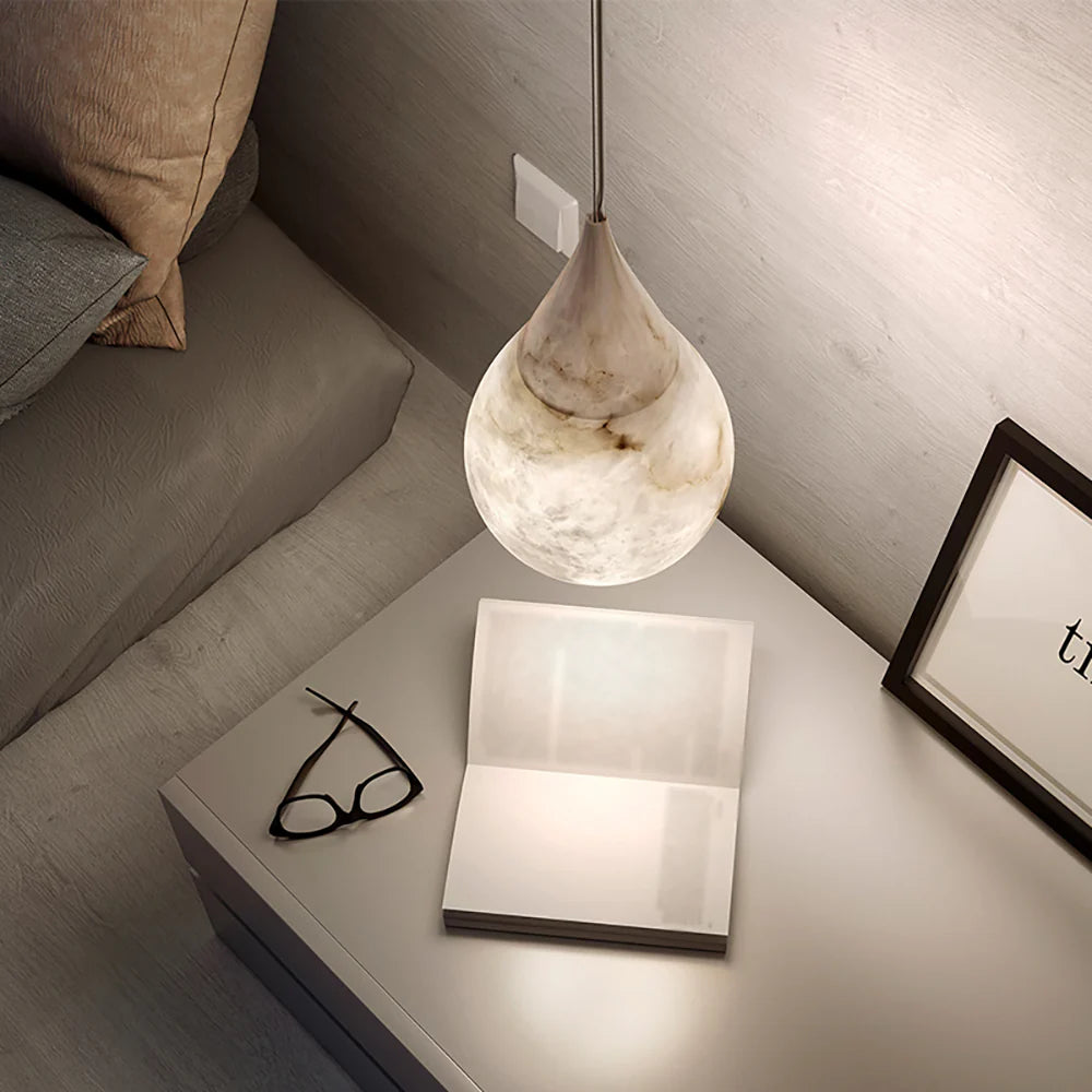 Alabaster White Raindrop Pendant Light - Nuvé