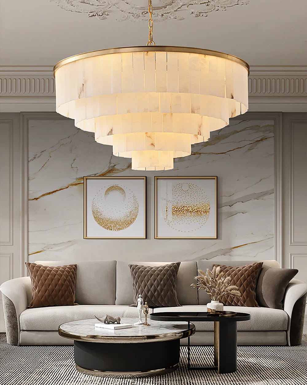 Modern Marble Tiered Chandelier - Nuvé