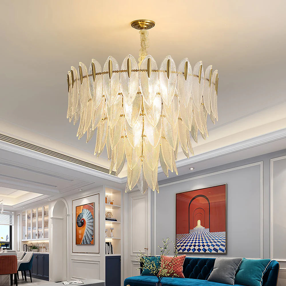 Marilyn Glass Feathers Chandelier - Nuvé