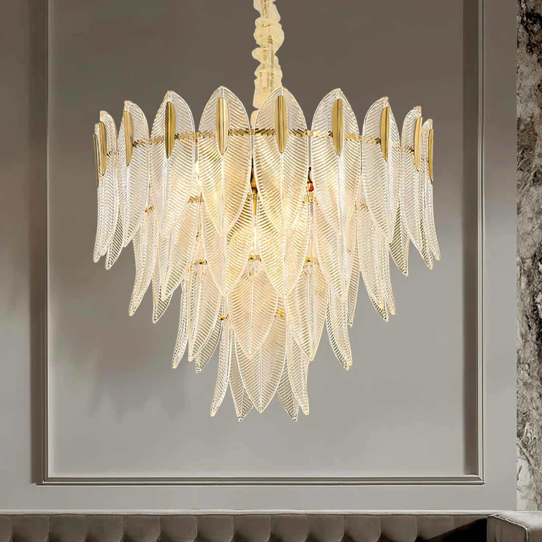 Marilyn Glass Feathers Chandelier - Nuvé