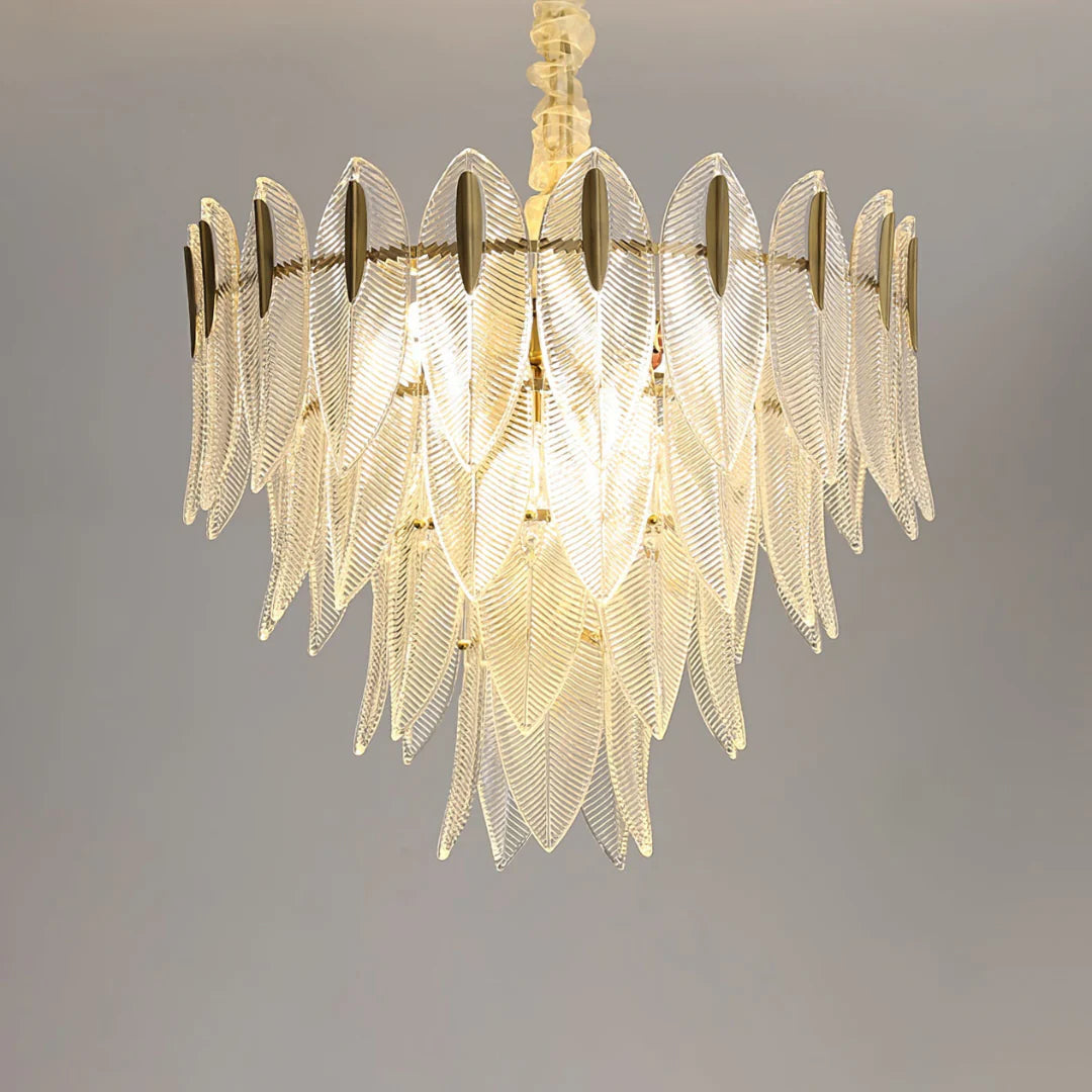 Marilyn Glass Feathers Chandelier - Nuvé