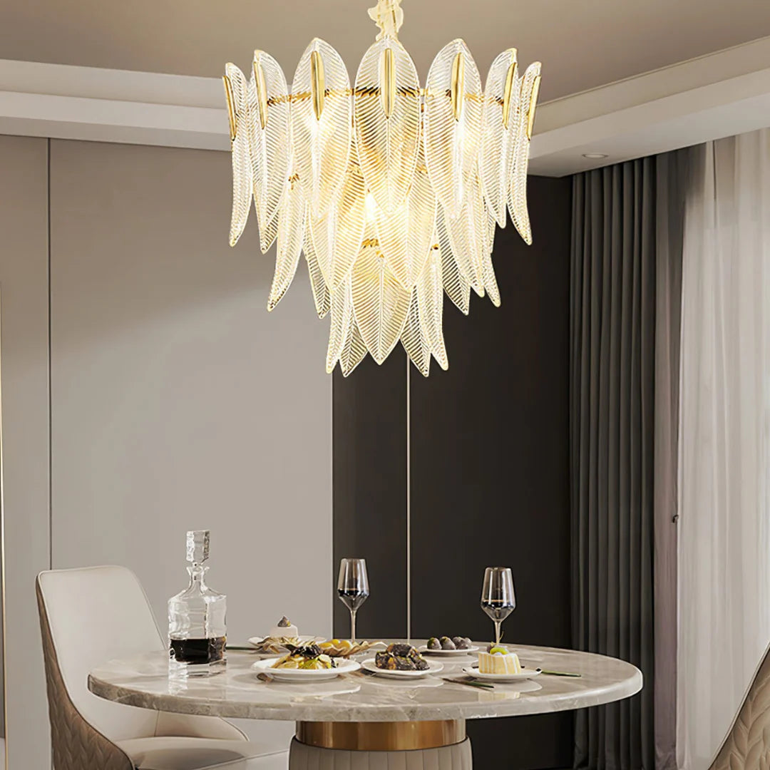 Marilyn Glass Feathers Chandelier - Nuvé