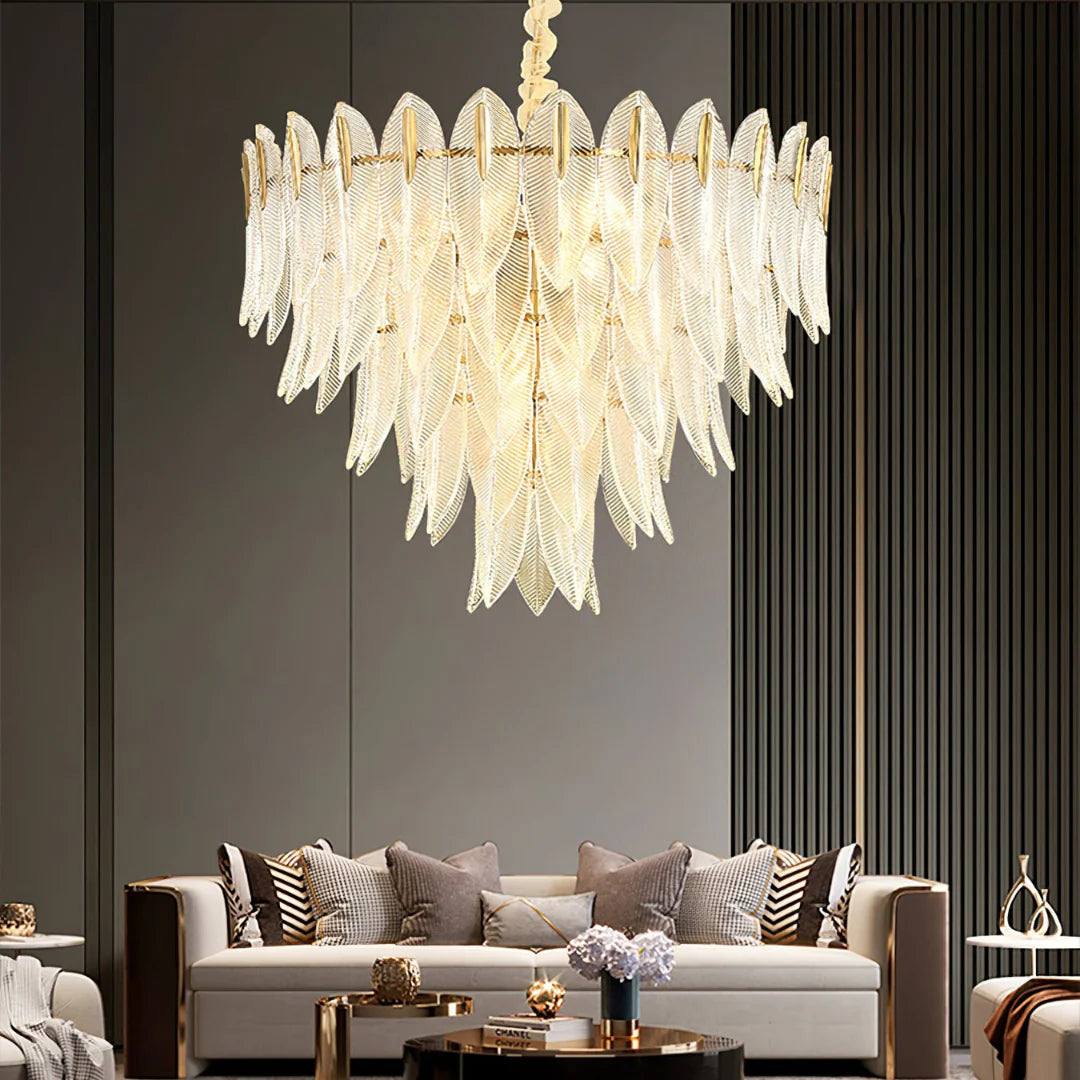 Marilyn Glass Feathers Chandelier - Nuvé