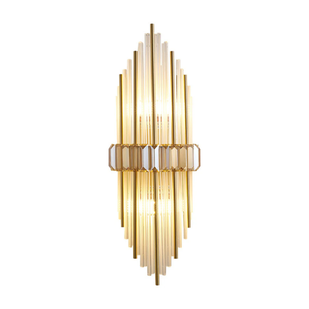 Marsily Gold Black Crystal Wall Lamp - Nuvé