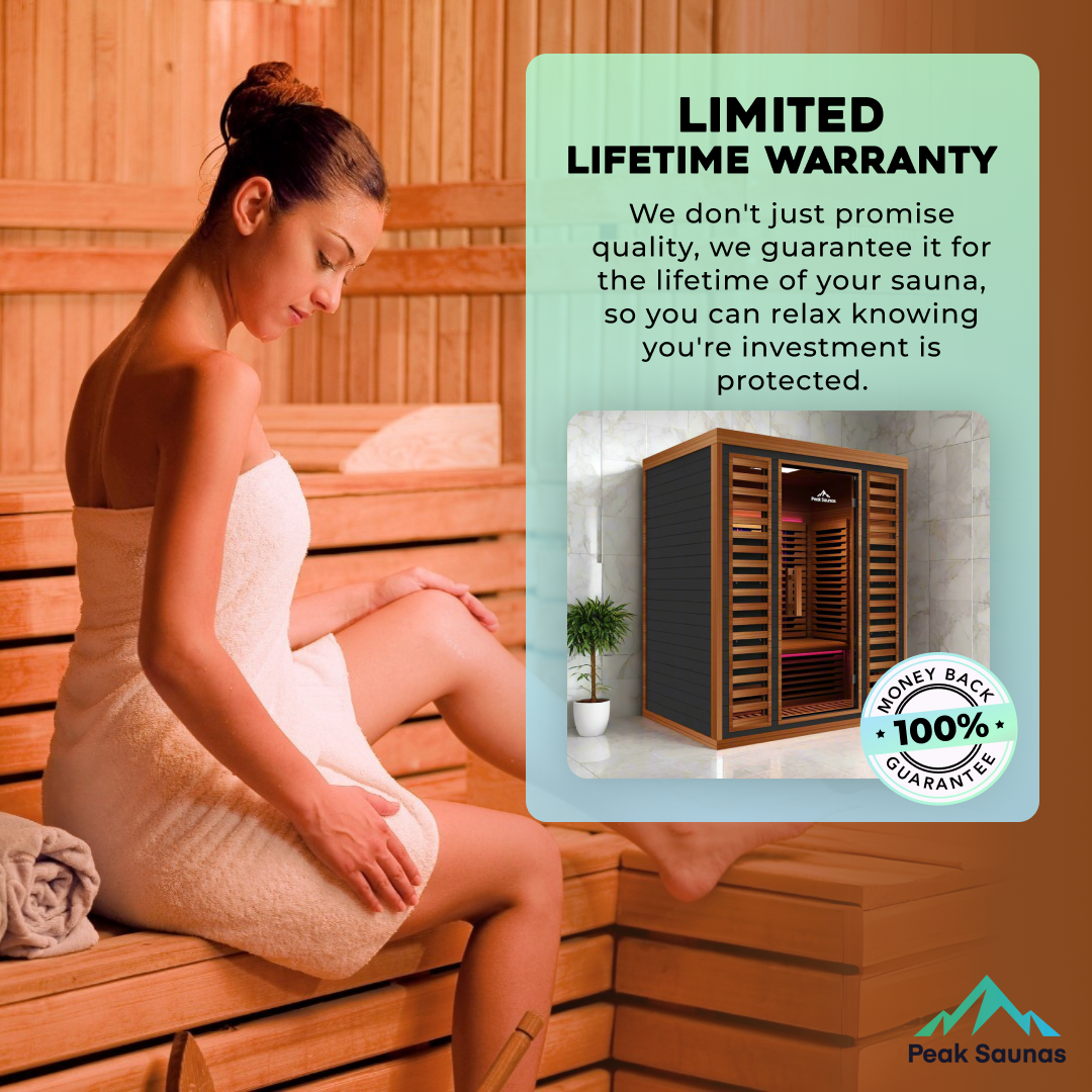 Peak Saunas Matterhorn Luxury 3-Person Full Spectrum Infrared Sauna with Two XL Medical-Grade Red Light Therapy Panels & Smart WiFi App Control - Nuvé