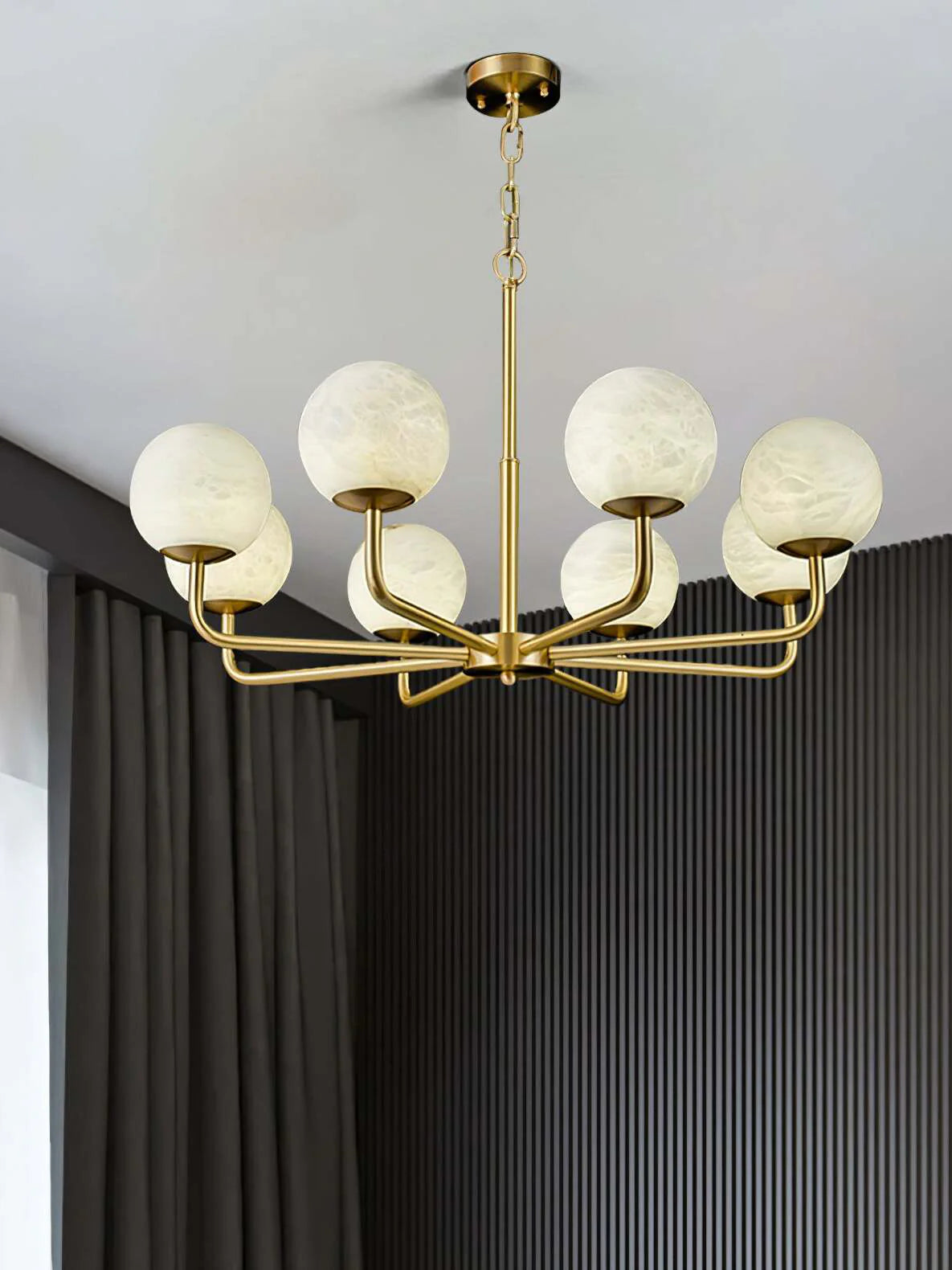 Alabaster Maytoni Erich Brass Chandelier - Nuvé