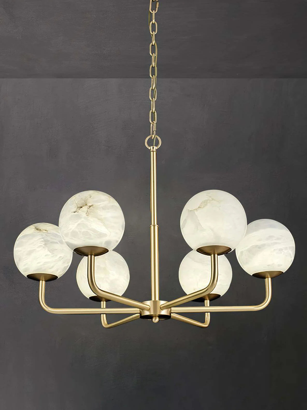 Alabaster Maytoni Erich Brass Chandelier - Nuvé