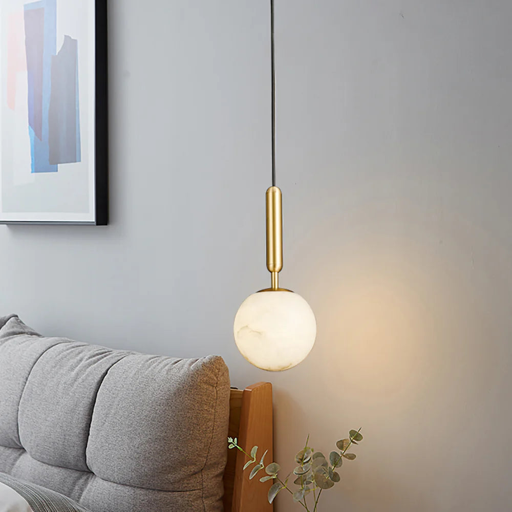 Bosso Brass Alabaster Pendant Lamp - Nuvé