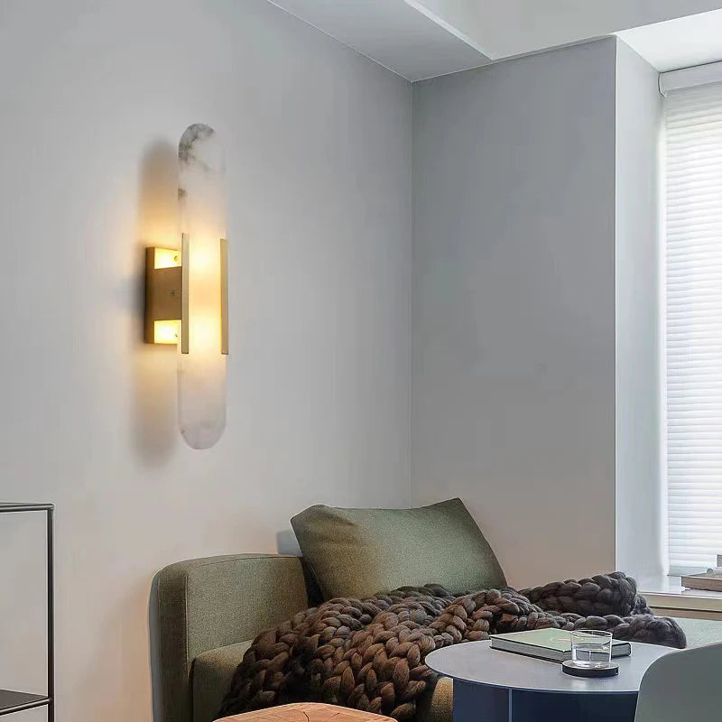 Melange Elongated Alabaster Wall Lamp - Nuvé