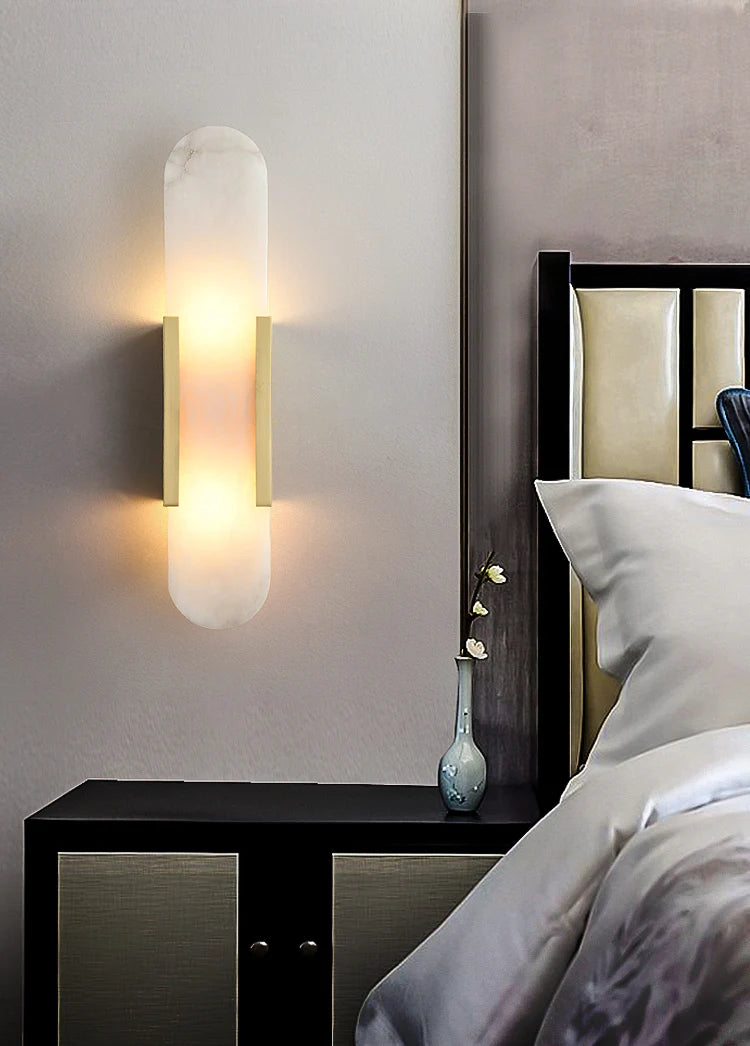 Melange Elongated Alabaster Wall Lamp - Nuvé