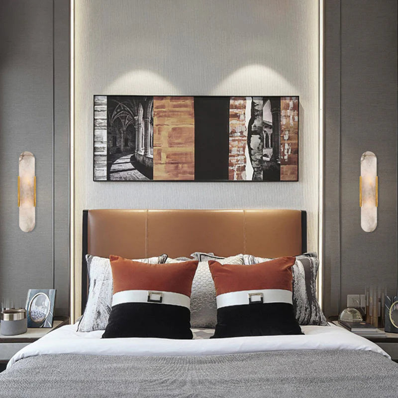 Melange Elongated Alabaster Wall Lamp - Nuvé