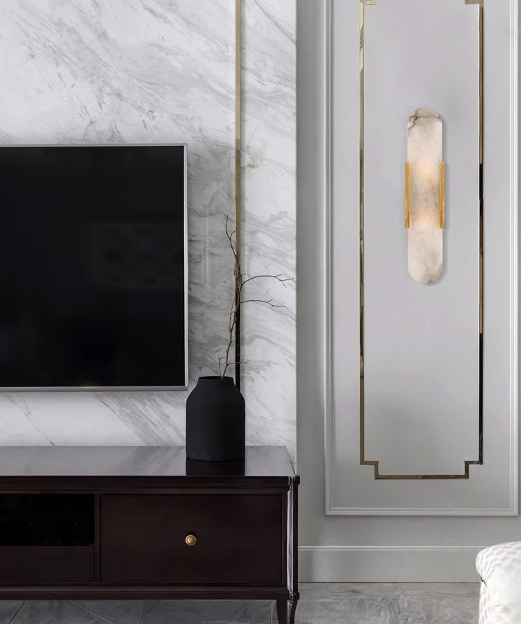 Melange Elongated Alabaster Wall Lamp - Nuvé