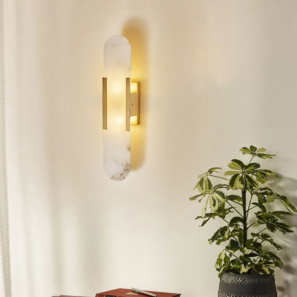 Melange Elongated Alabaster Wall Lamp - Nuvé