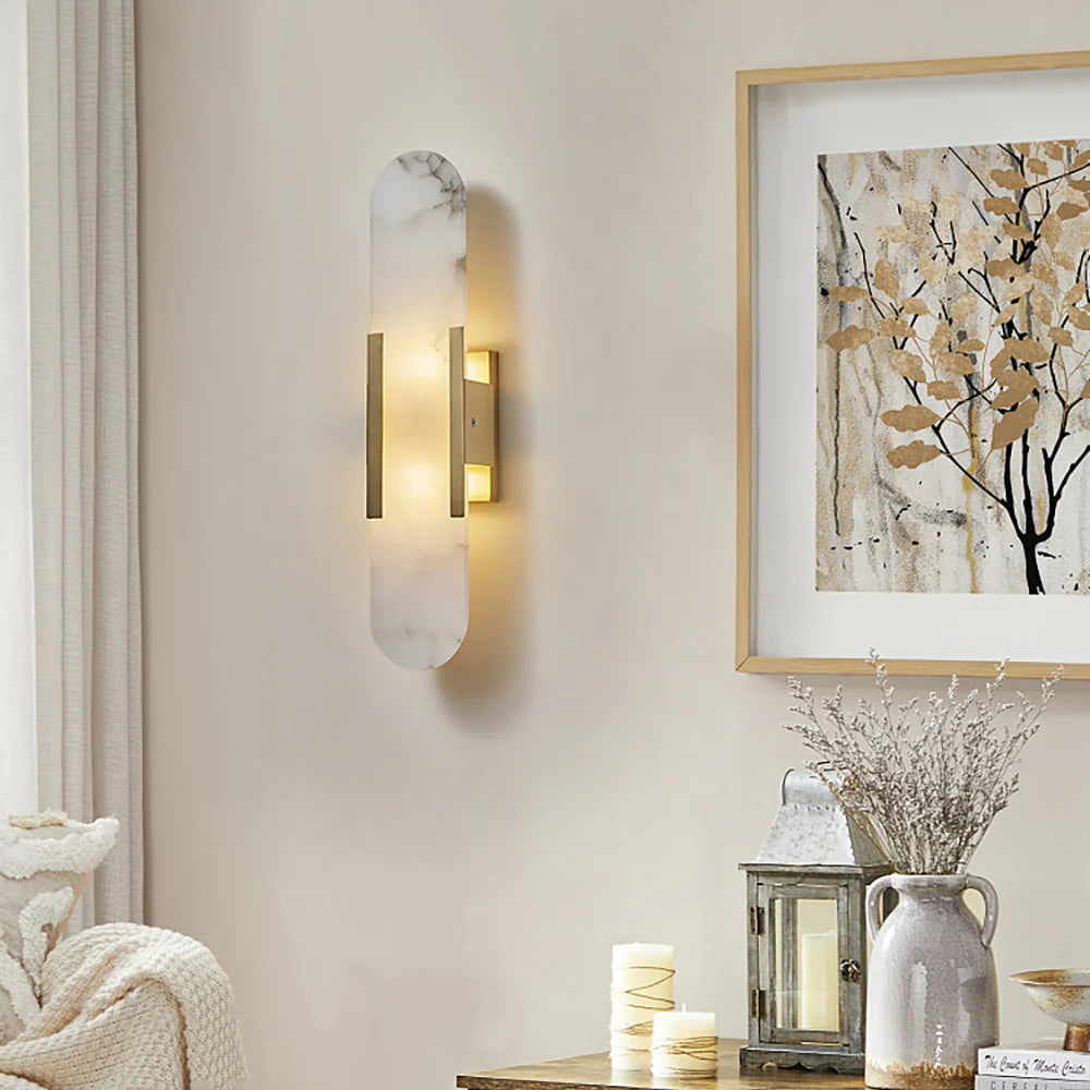 Melange Elongated Alabaster Wall Lamp - Nuvé