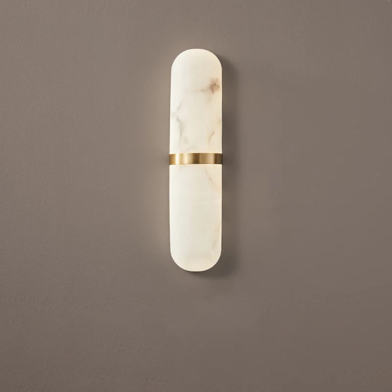Oval Alabaster Semi Circular Wall Lamp - Nuvé