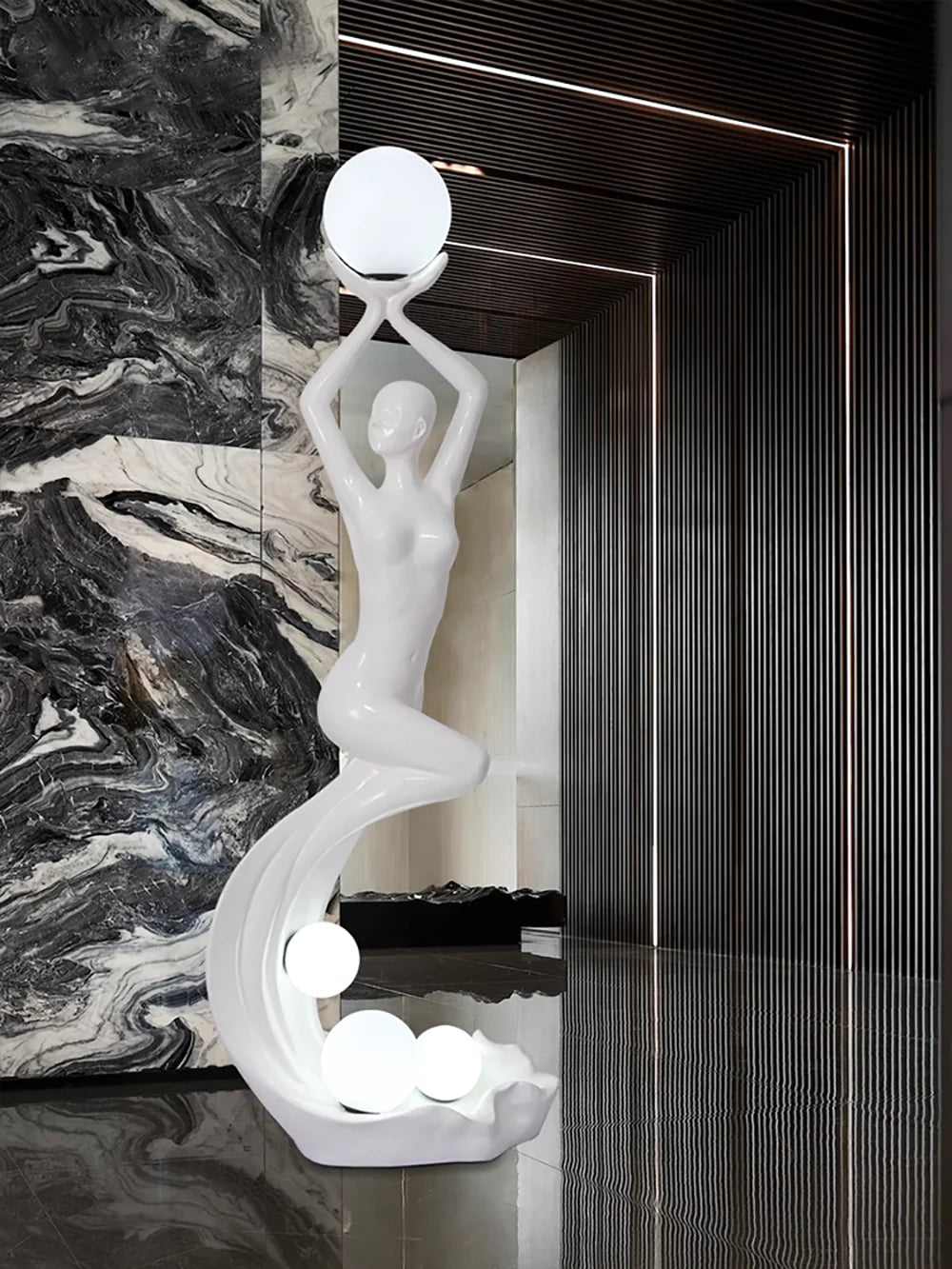 Mermaid Art Sculpture Floor Lamp - Nuvé