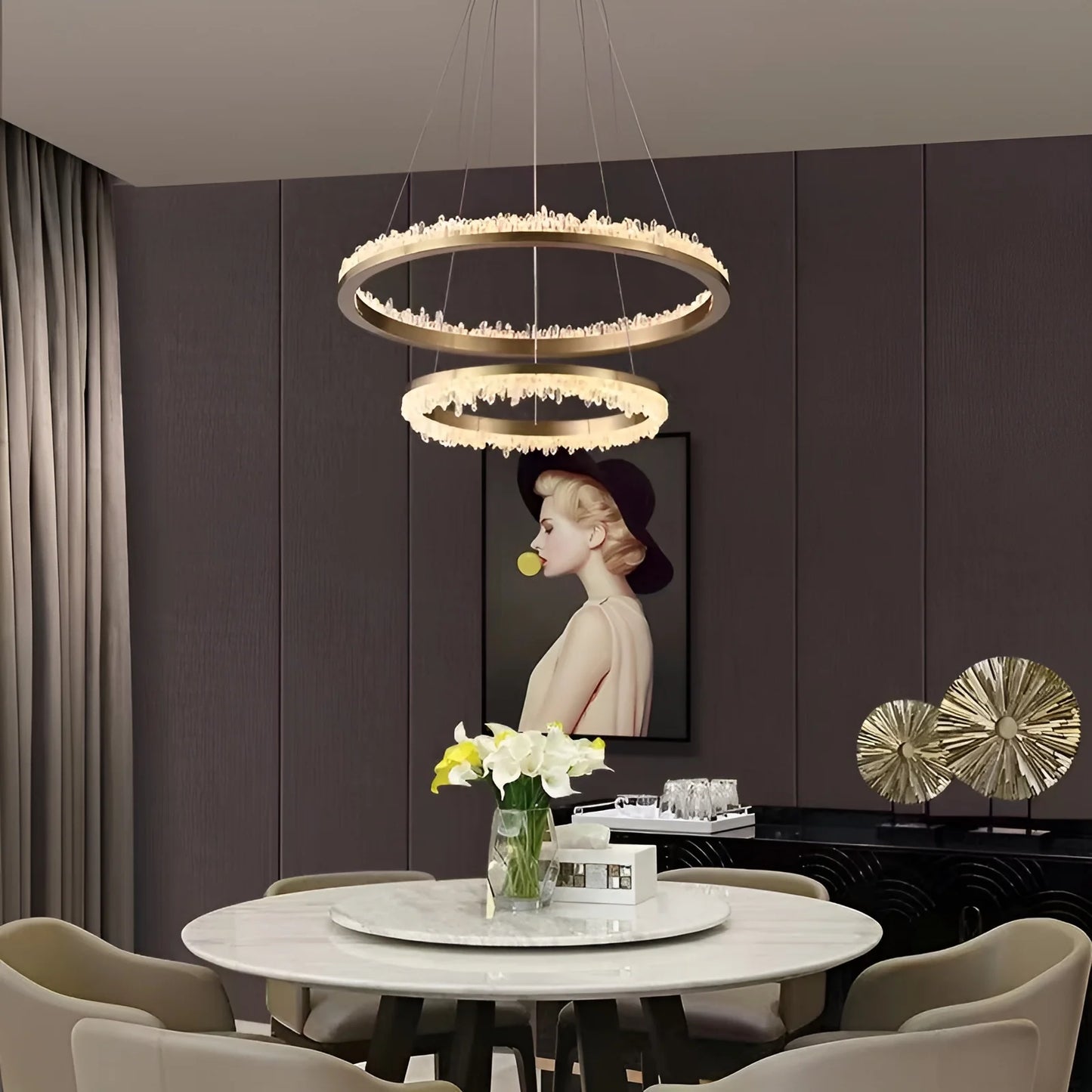Minimalistic Crystal LED Chandelier - Nuvé