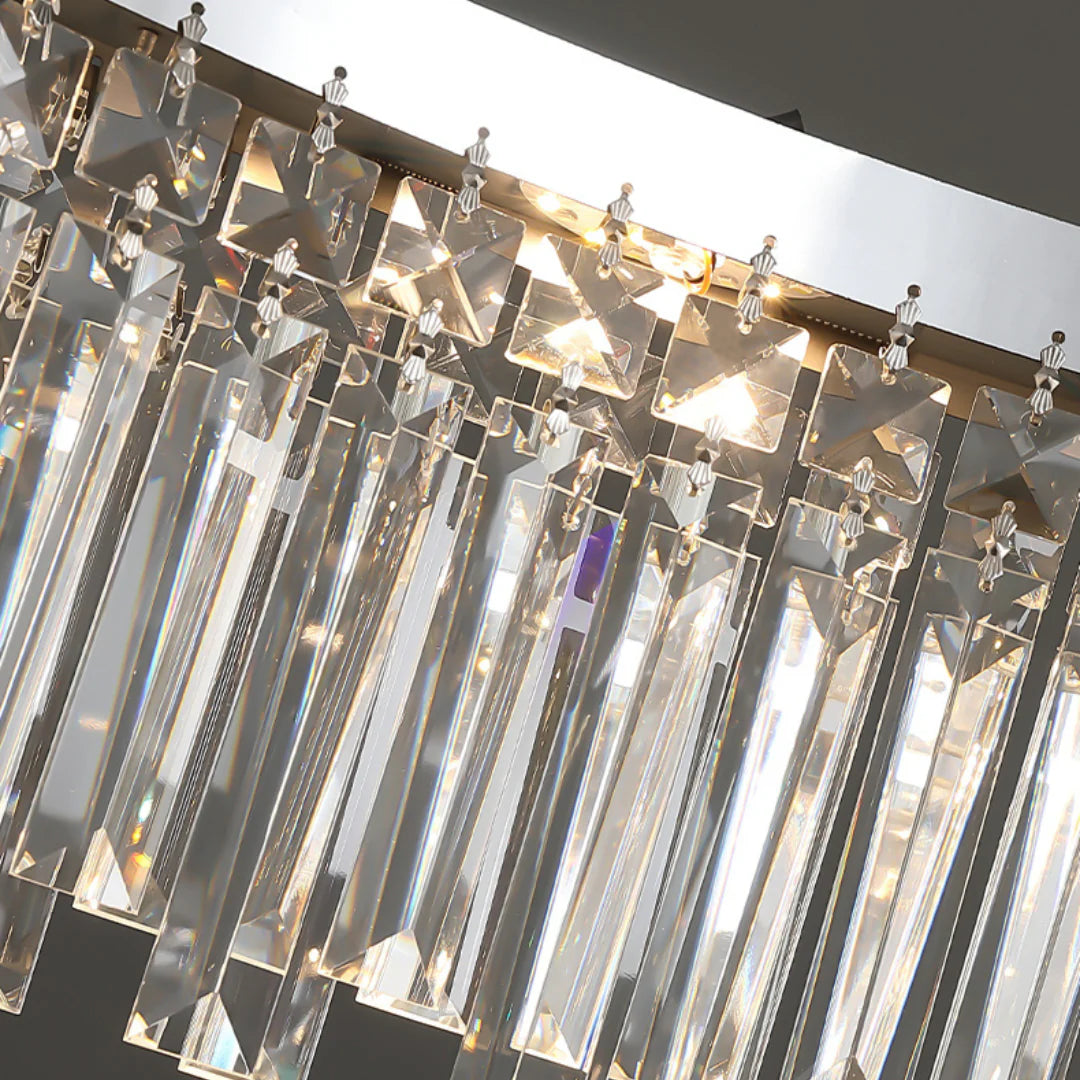 Modern Luxury Silver Round Crystal Chandelier - Nuvé