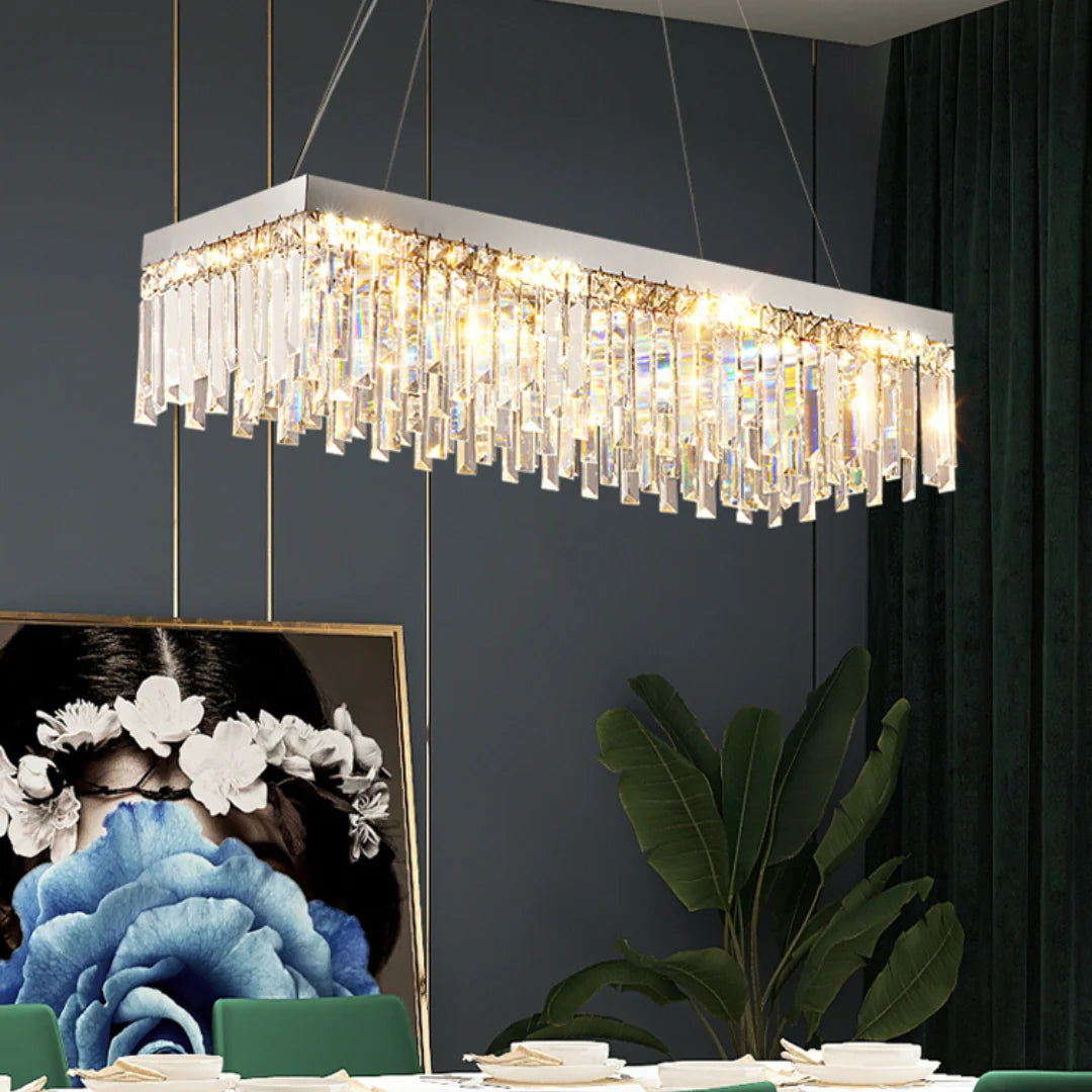Modern Luxury Silver Round Crystal Chandelier - Nuvé