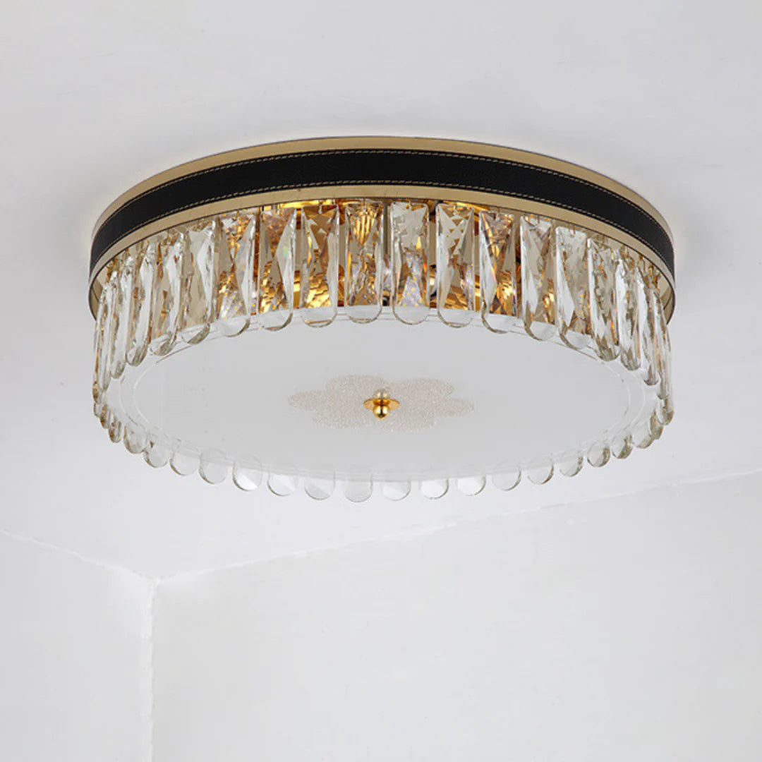 Modern Leather Crystal Ceiling Lamp - Nuvé