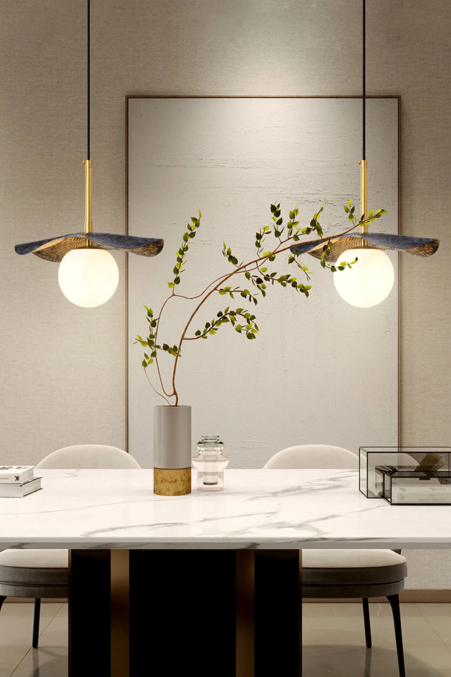 Alabaster Montera Brass Pendant Light - Nuvé