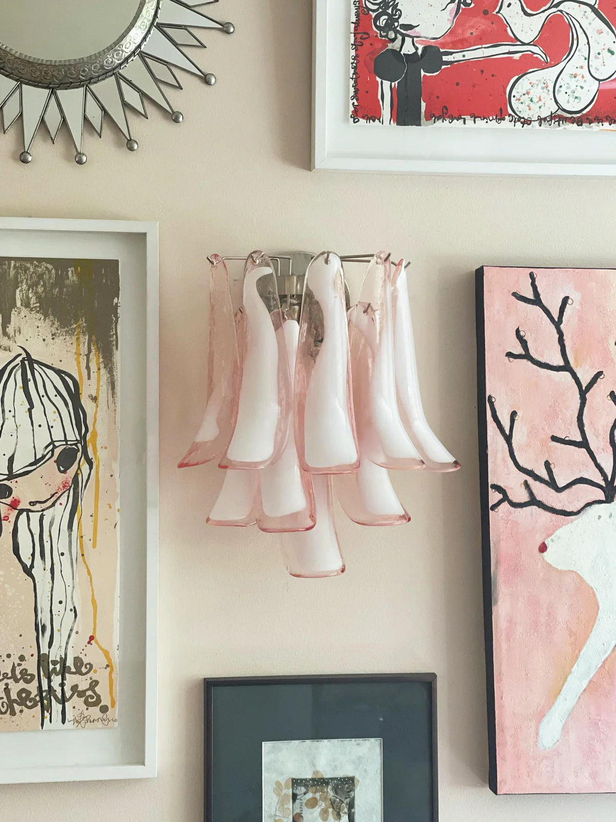 Vintage Murano Pink Wall Lights - Nuvé