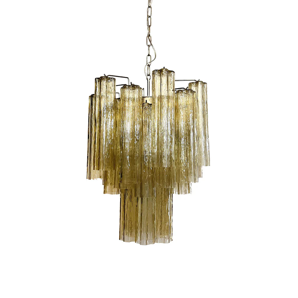Fantastic Amber Murano Glass Tube Chandelier - Nuvé