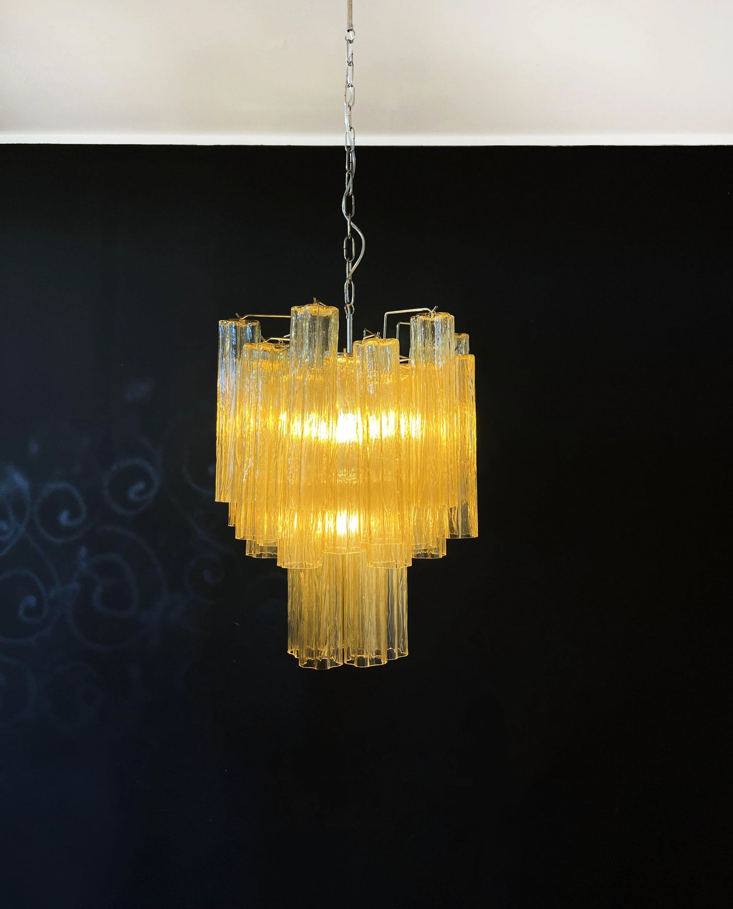 Fantastic Amber Murano Glass Tube Chandelier - Nuvé