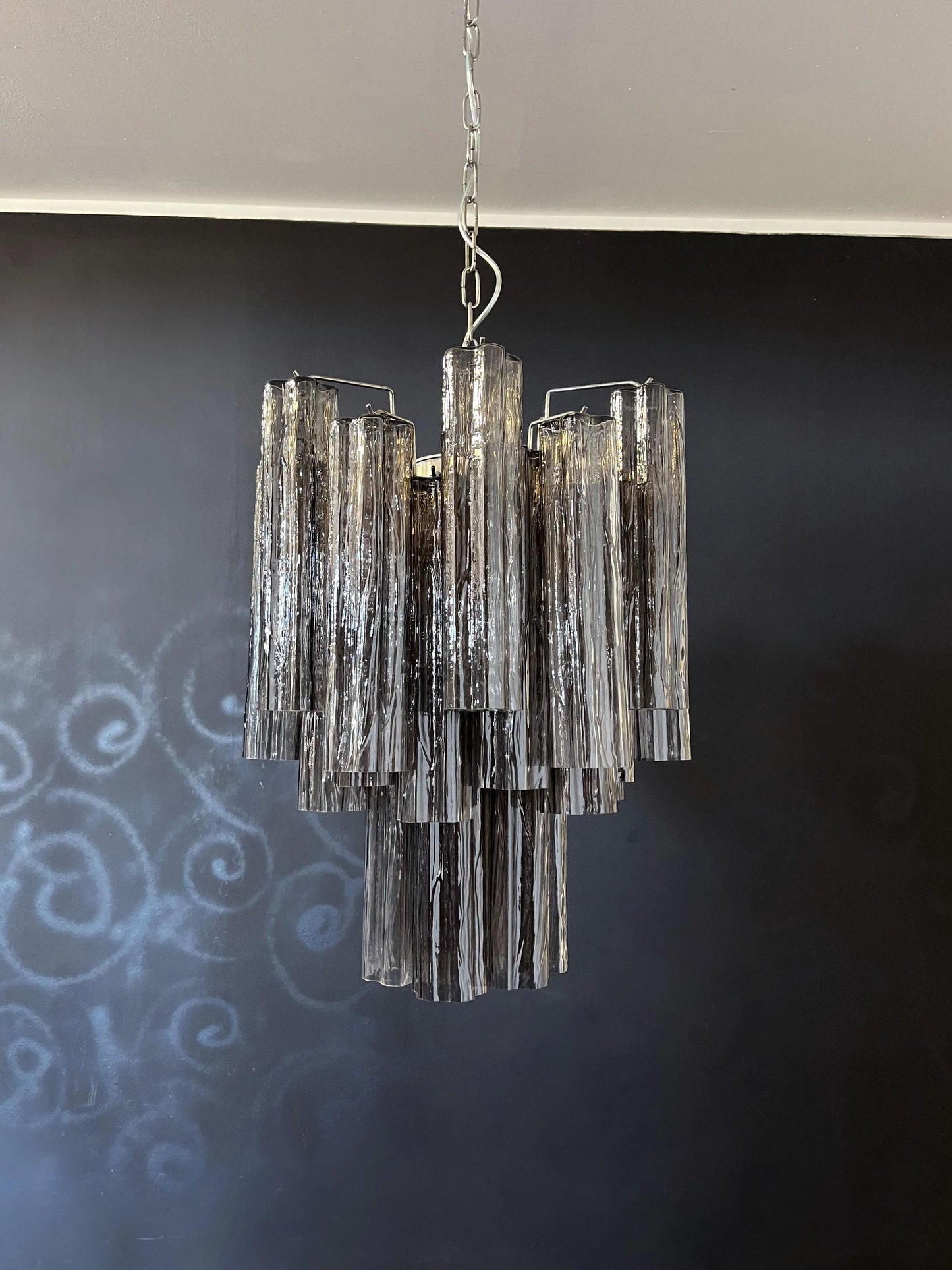 Fantastic Smoked Murano Glass Tube Chandelier - Nuvé