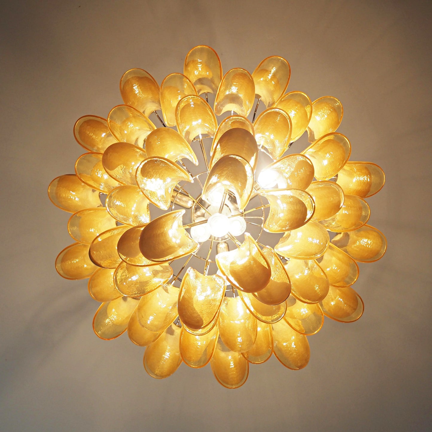 Vintage Caramels Glass Murano Petals Chandelier - Nuvé