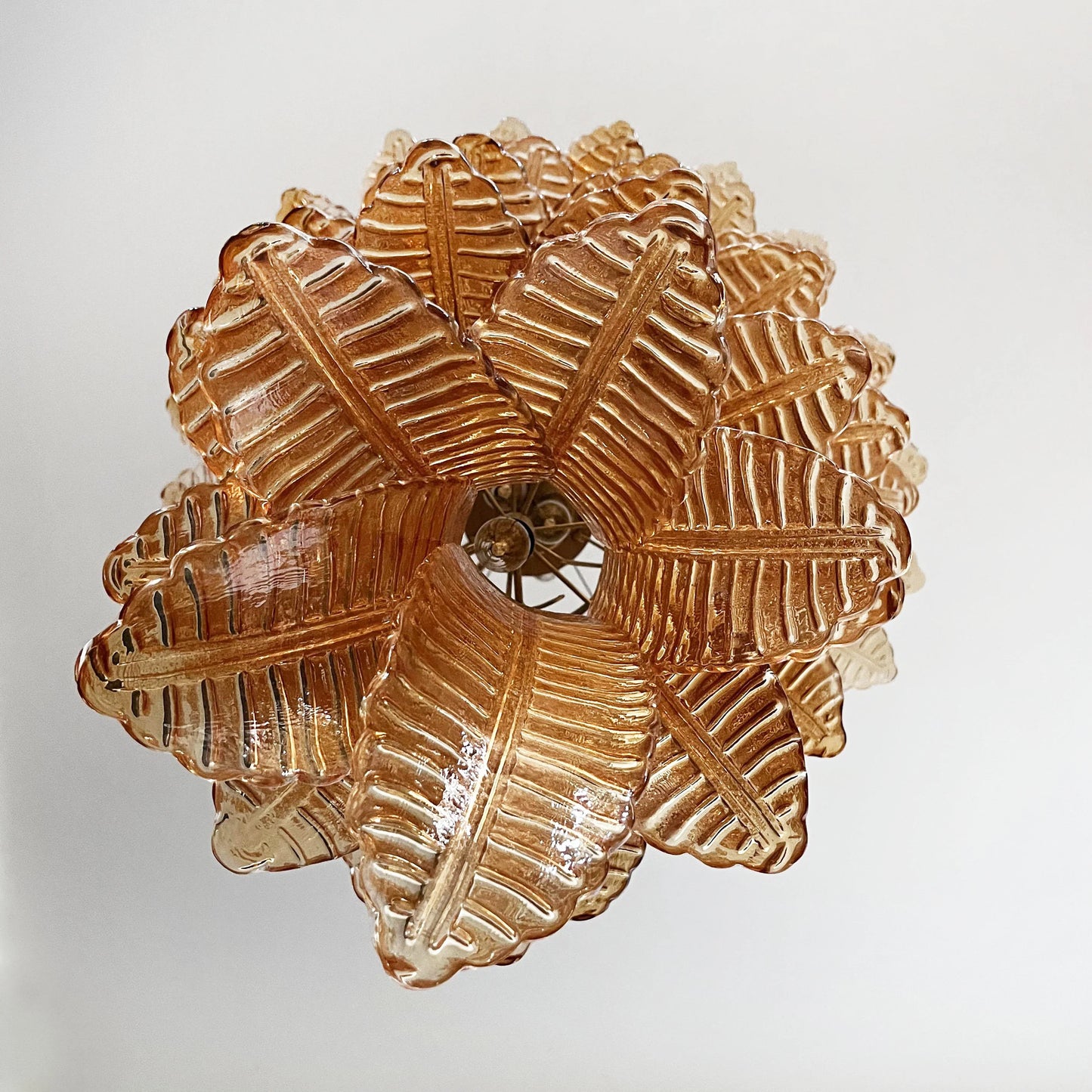 Murano Amber Felch Spiral Chandelier - Nuvé