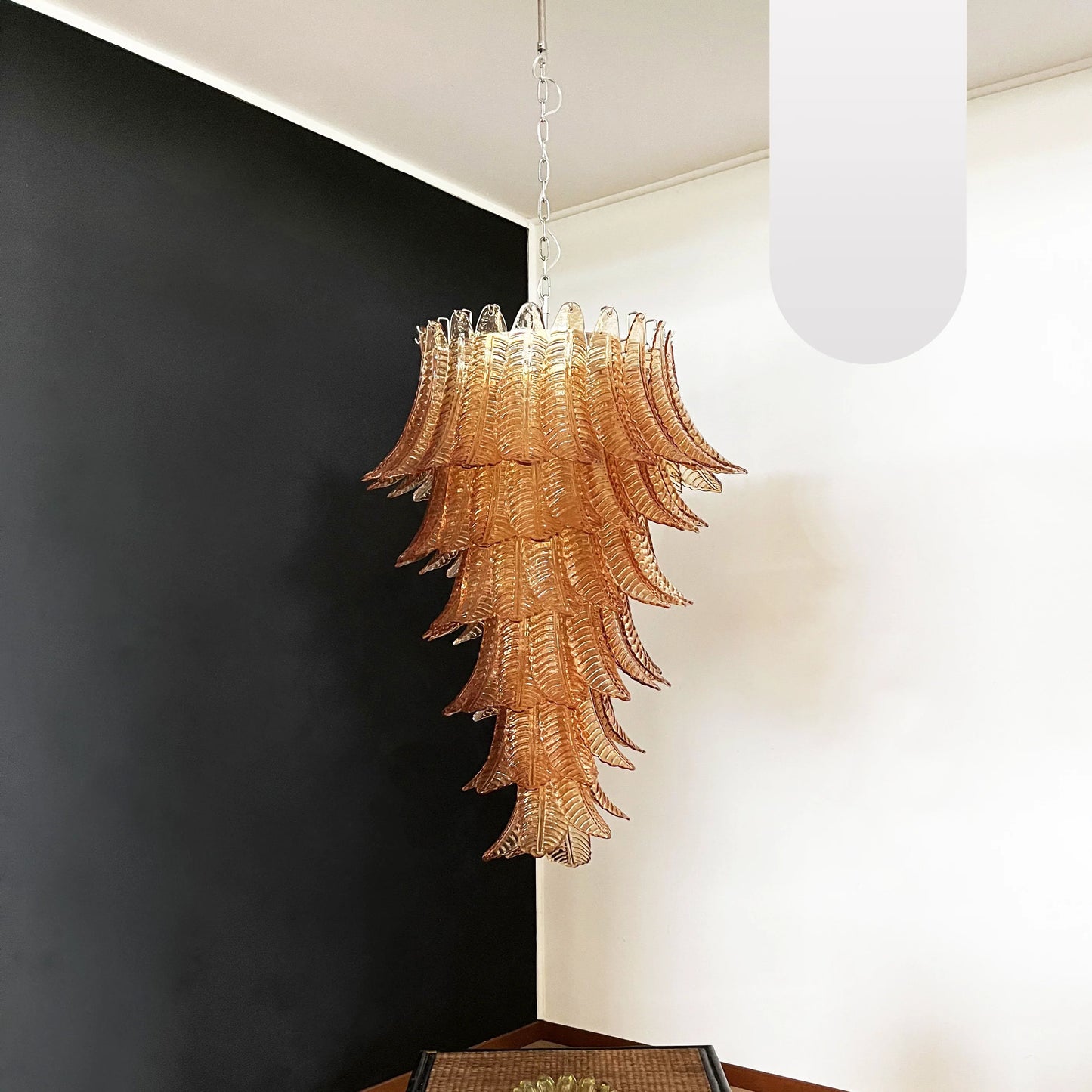 Murano Amber Felch Spiral Chandelier - Nuvé