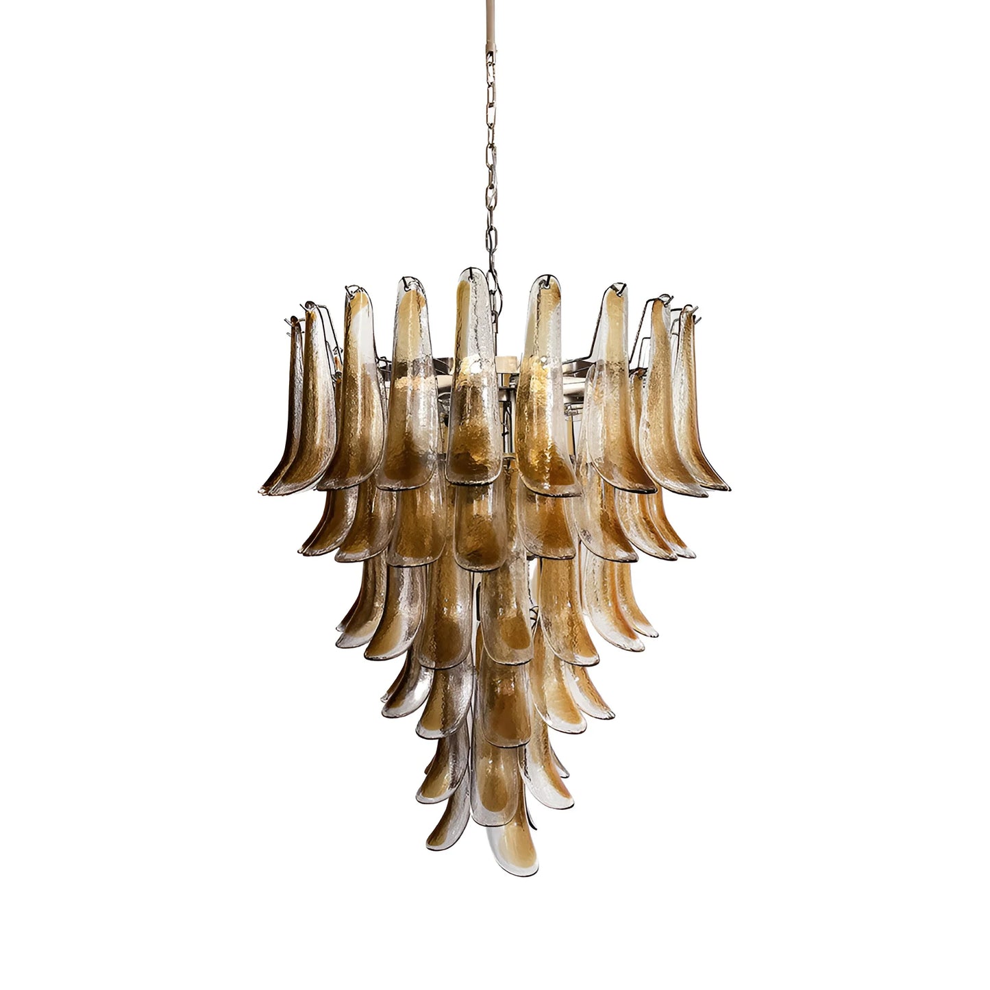 Murano Amber Glass Petals Chandelier - Nuvé