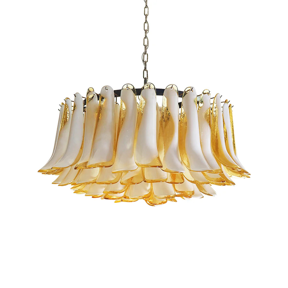 Murano Caramel Glass Petal Chandelier - Nuvé