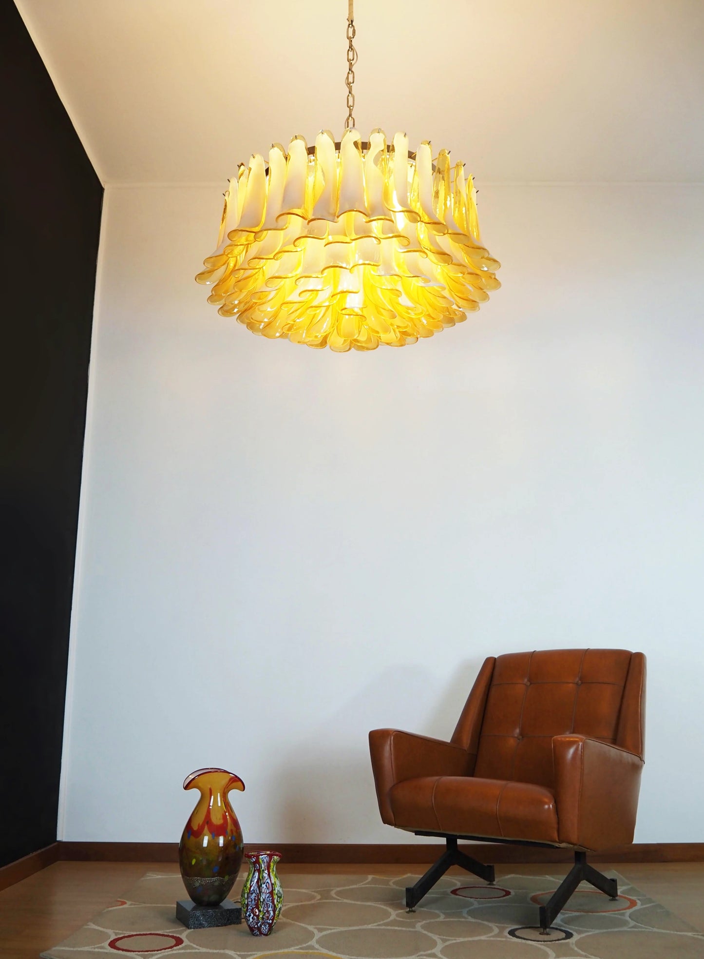 Murano Caramel Glass Petal Chandelier - Nuvé