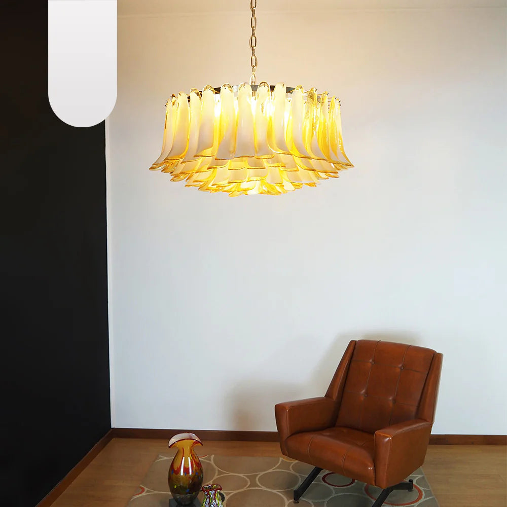 Murano Caramel Glass Petal Chandelier - Nuvé