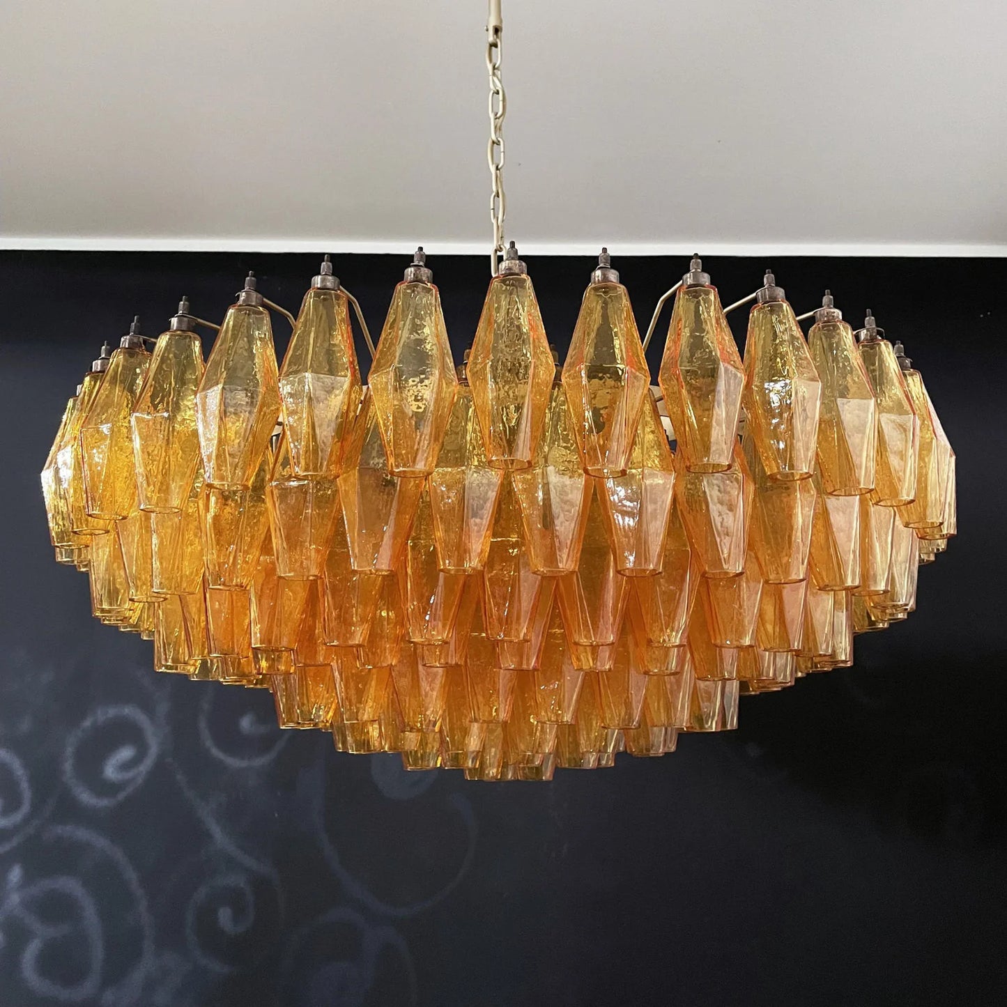 Murano Faceted Amber Glass Chandelier - Nuvé