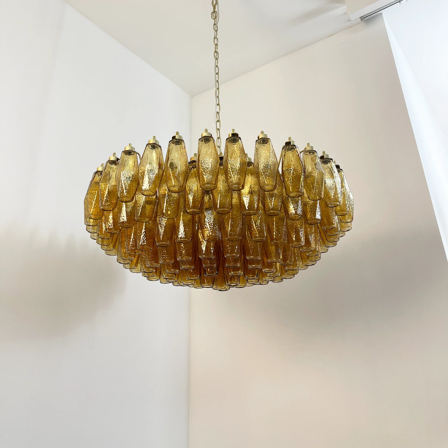 Murano Faceted Amber Glass Chandelier - Nuvé