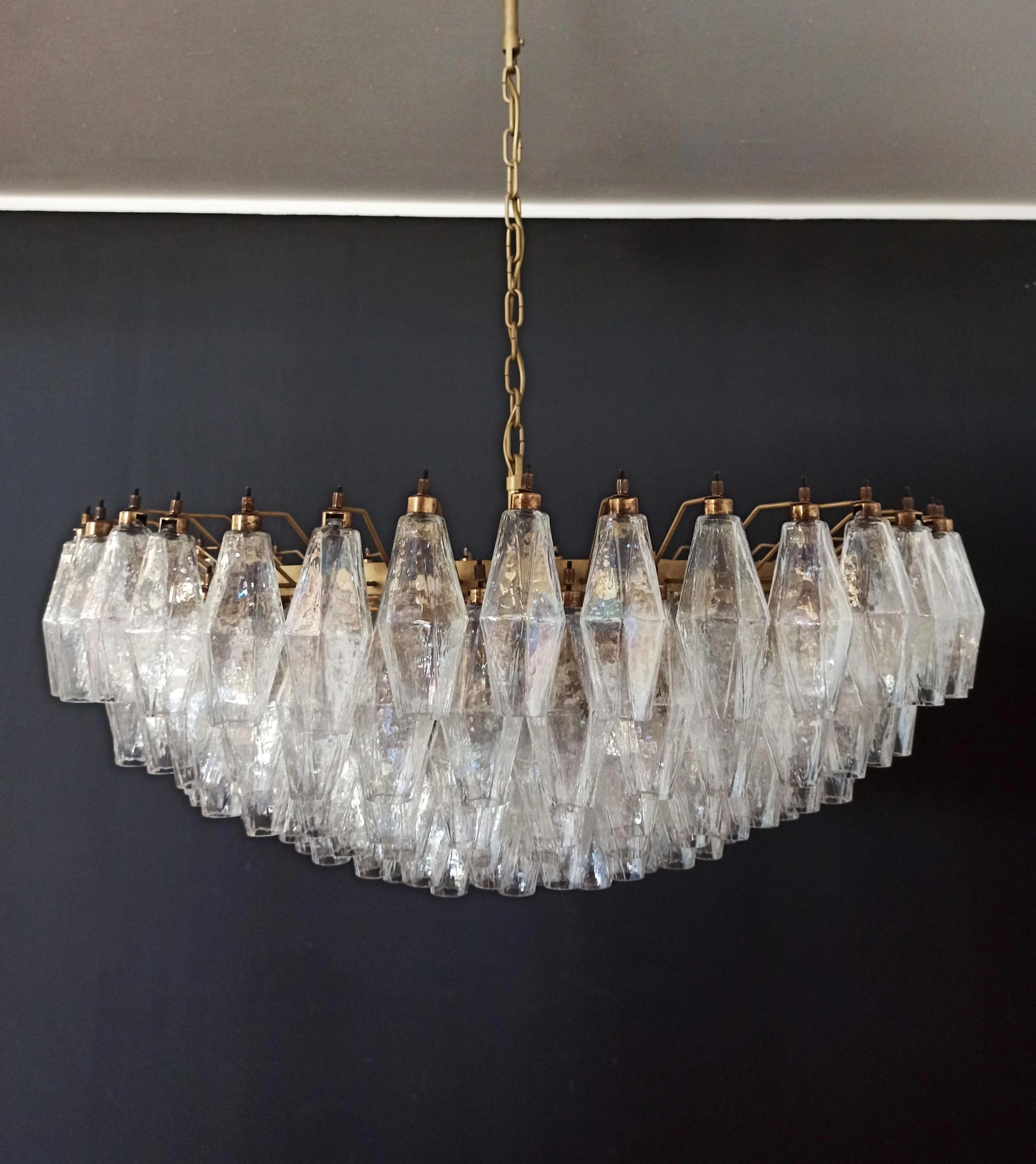 Murano Faceted Transparent Glass Chandelier - Nuvé