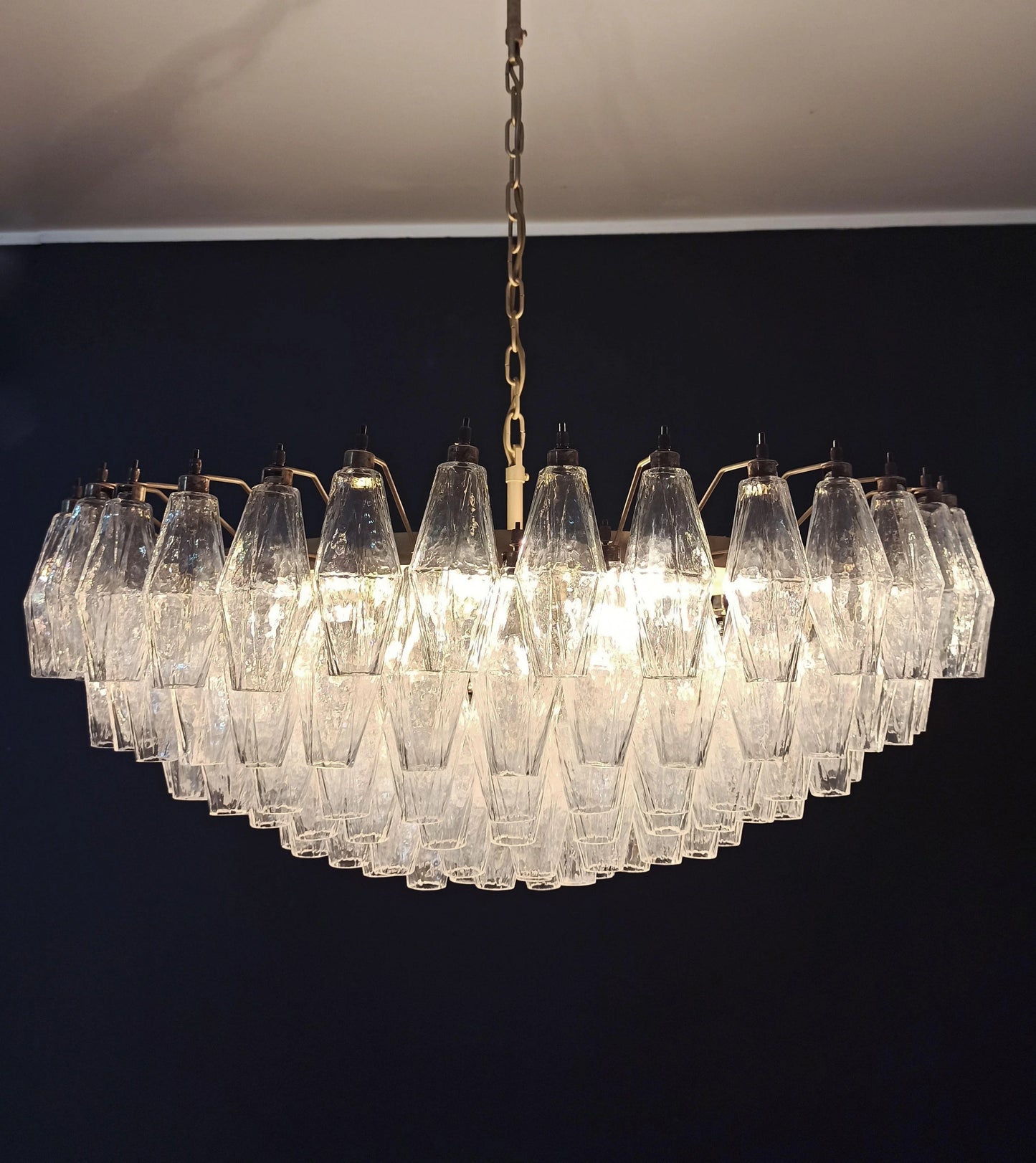 Murano Faceted Transparent Glass Chandelier - Nuvé