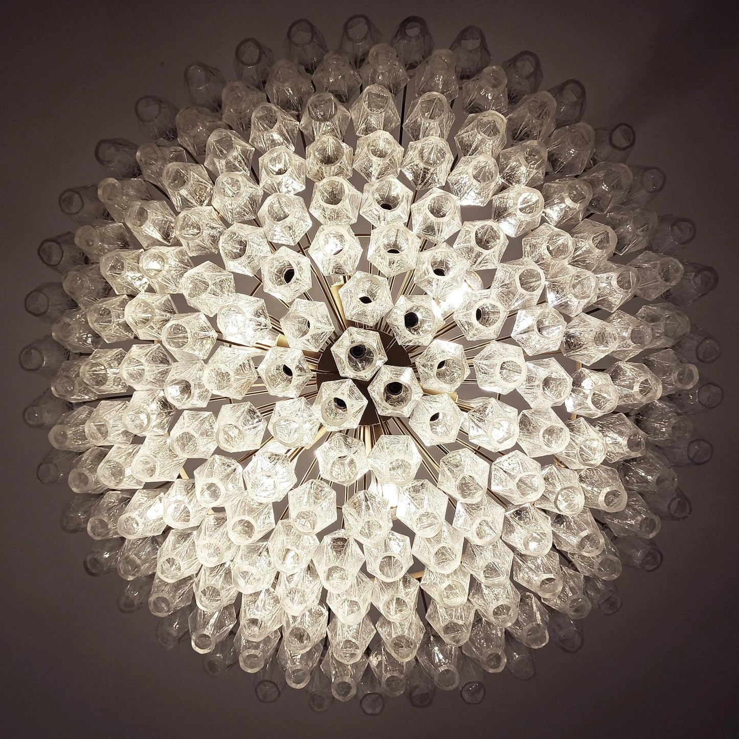 Murano Faceted Transparent Glass Chandelier - Nuvé