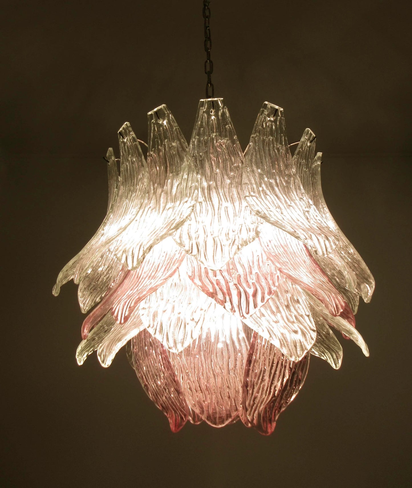 Vintage Murano Transparent Amethyst Glass Chandelier - Nuvé
