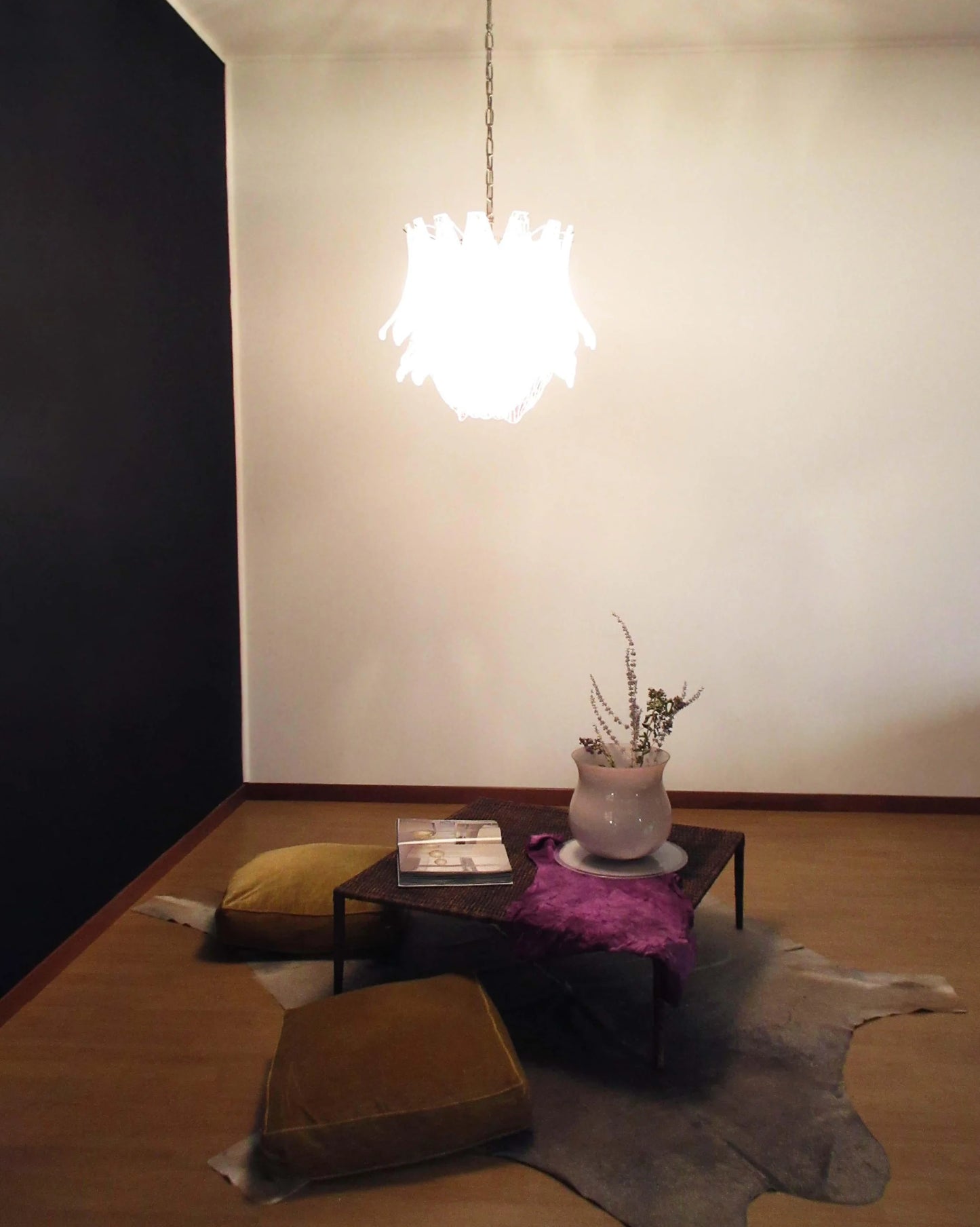 Vintage Murano Transparent Amethyst Glass Chandelier - Nuvé