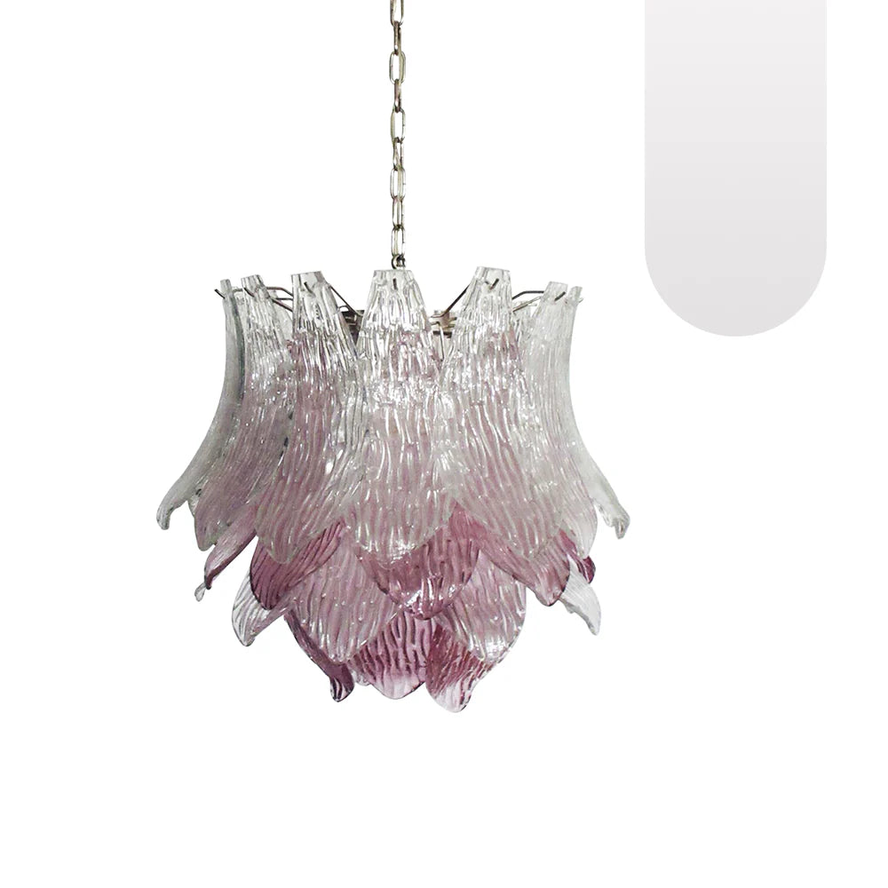 Vintage Murano Transparent Amethyst Glass Chandelier - Nuvé