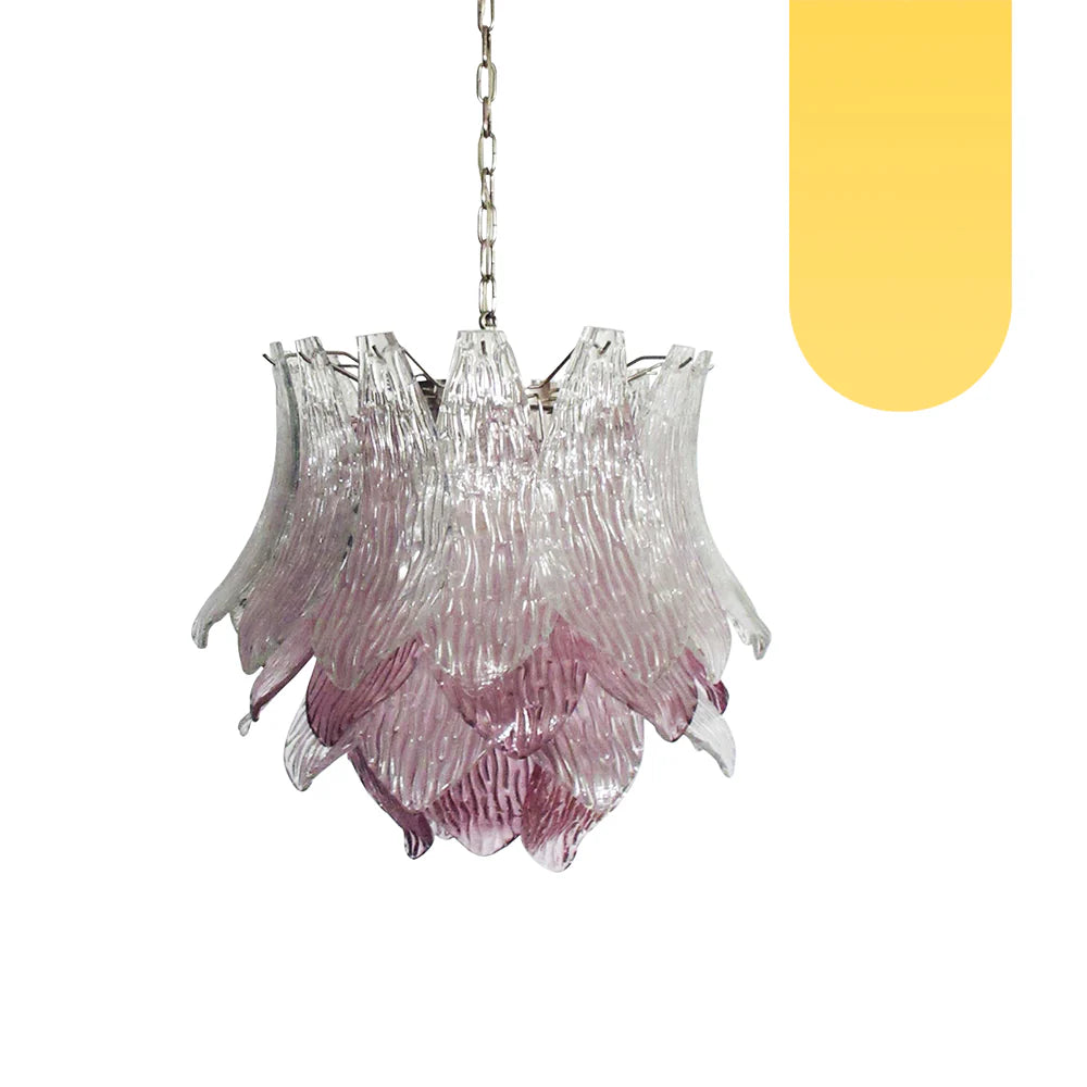 Vintage Murano Transparent Amethyst Glass Chandelier - Nuvé