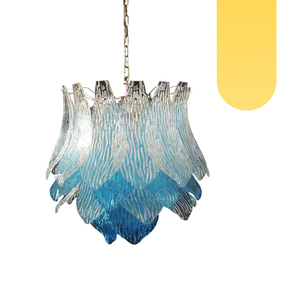 Vintage Murano Transparent Blue Glass Chandelier - Nuvé