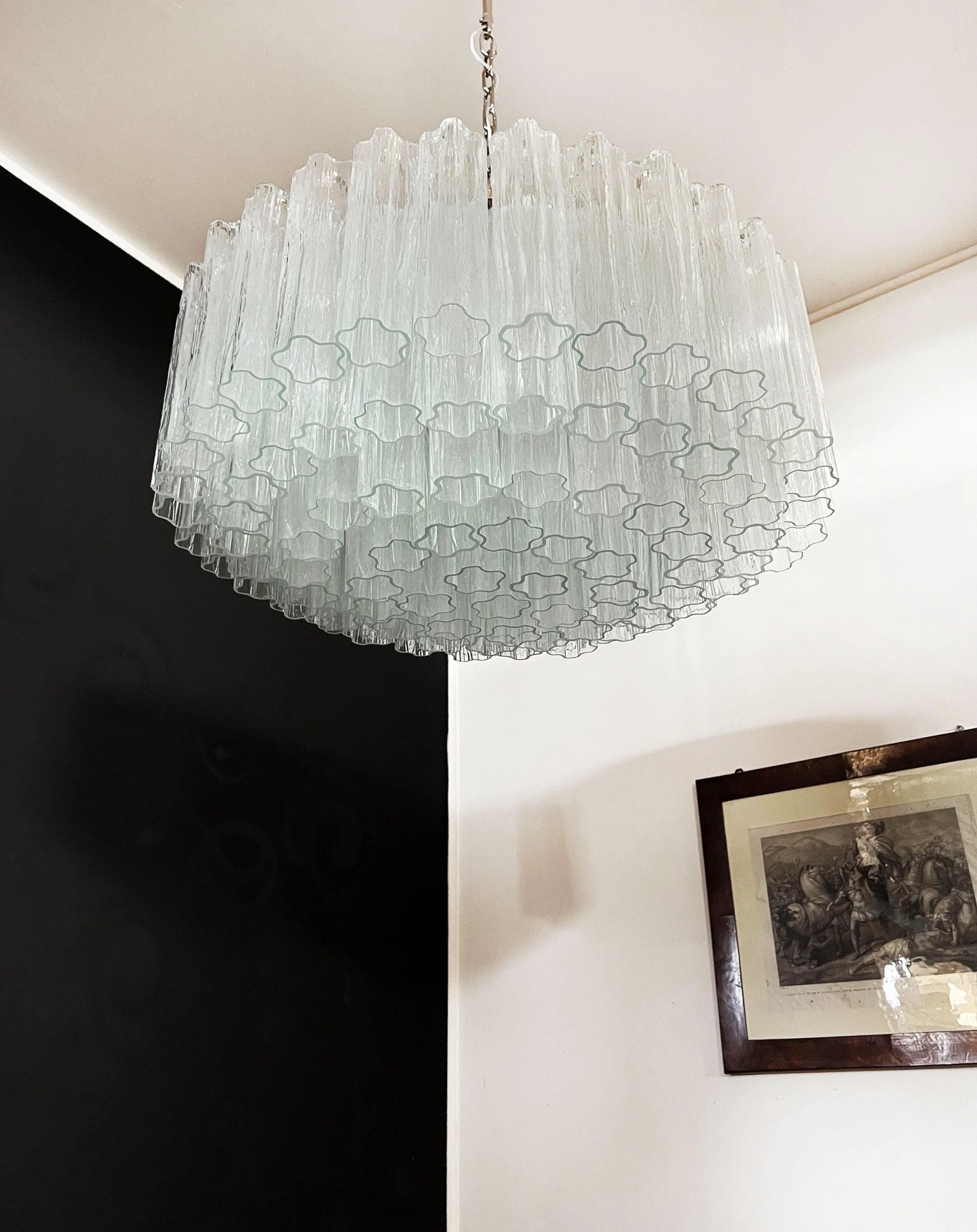Murano Large Transparent Glass Tube Chandelier - Nuvé