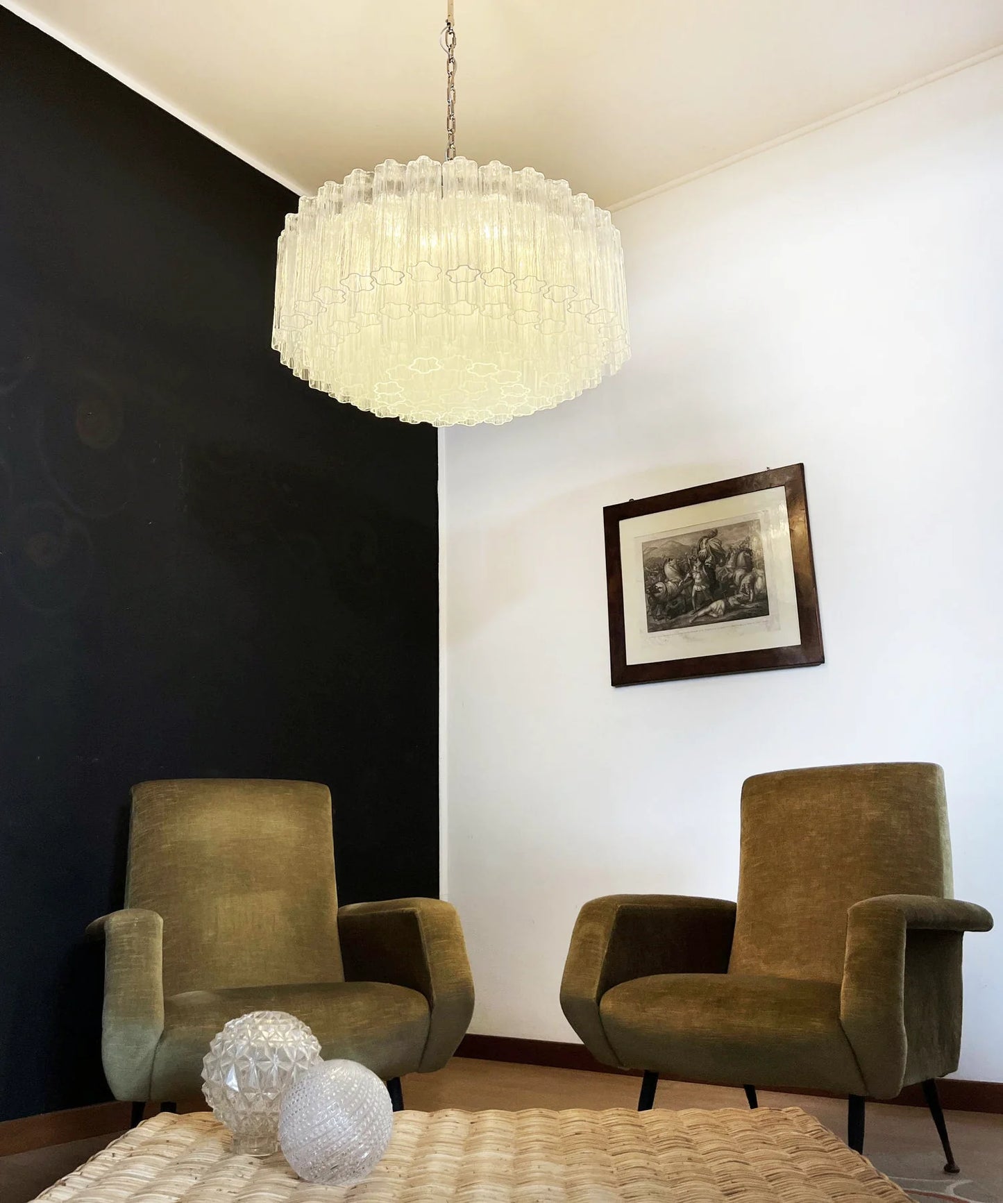 Murano Large Transparent Glass Tube Chandelier - Nuvé